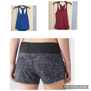 Lululemon tank tops Shorts lot 3 pcs 6 8